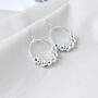 60th Birthday Earrings, Kate, Sterling Silver, thumbnail 2 of 4