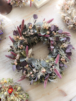 Dried Preserved Eucalyptus Wreath With Roses, 2 of 4