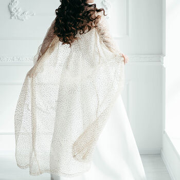 Silver Sequined Kimono | Sparkly Wedding Dress Cover, 12 of 12