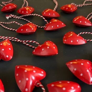 Red Metal Heart Hanging Decoration, 3 of 3