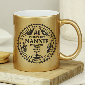 Personalised Officially The Worlds Best Gold Mug, 5 of 8