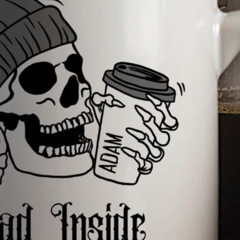 Personalised Halloween Dead Inside But Caffeinated Mug, 2 of 3