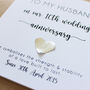 10th Wedding Anniversary Card With Tin Heart, thumbnail 7 of 8