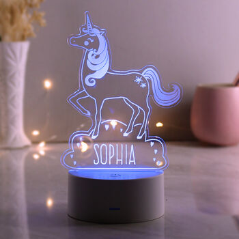 Personalised Unicorn LED Colour Changing Night Light, 3 of 5