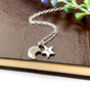 Personalised Sterling Silver Crescent Moon And Initial Star Necklace, thumbnail 1 of 11