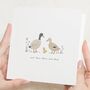 Family Of Three Duck New Baby Card, thumbnail 1 of 7