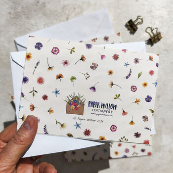 Pressed Wildflowers A6 Folded Thank You Cards And Envelopes, 8 of 10