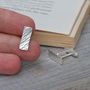 Rectangular Textured Cufflinks In Sterling Silver, thumbnail 3 of 4