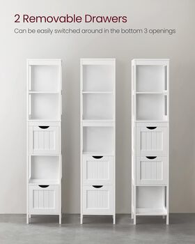 High Cabinet Bathroom Storage Removable Drawers, 5 of 12