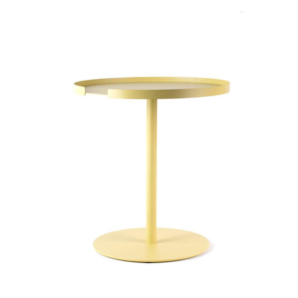 Contemporary Yellow Round Side Table, 1 of 2