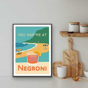 You Had Me At Negroni Cocktail Wall Art, 2 of 3
