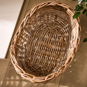 Wicker Two Tone Boat Log Basket, 3 of 5