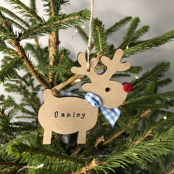 Personalised Baby's 1st Christmas 2023 Wooden Reindeer, 9 of 12