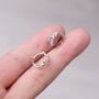 Silver Cz Leaf Hoop Earrings, 925 Sterling Silver, thumbnail 1 of 7