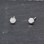 Hexagon Geometry Stud Earrings In Sterling Silver, thumbnail 3 of 12