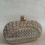 Gold Embroidered Oval Clutch Bag, thumbnail 6 of 9