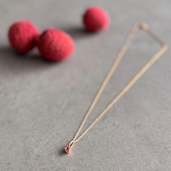 October Birthstone Pink Tourmaline Gold Plated Necklace, 12 of 12