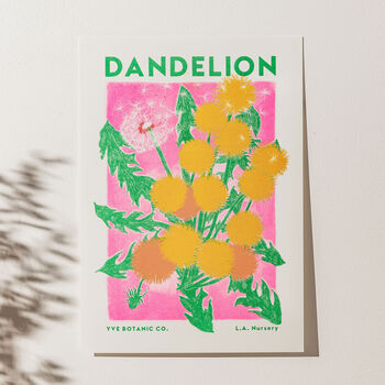 Dandelion Flower Risograph Print, 2 of 3