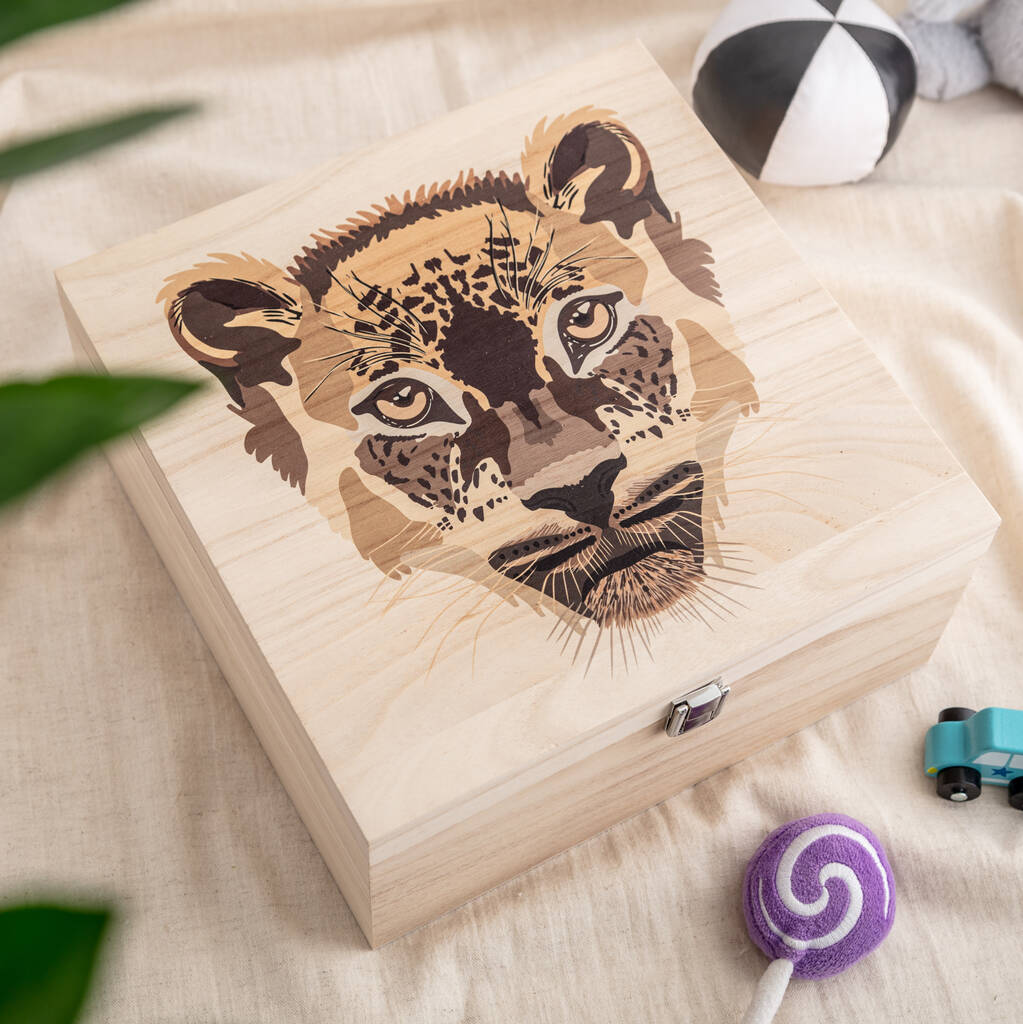 Wooden Safari Animal Keepsake Storage Box Seconds Sale By The Gifting Knot