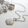 Sterling Silver Filigree Rose Necklace, thumbnail 2 of 6