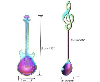 Six Steel Guitar And Latte Musical Note Spoons Set, 2 of 4