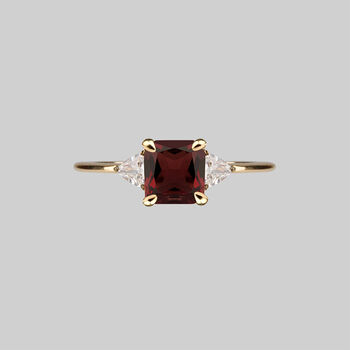 Garnet Stone Vintage Style Ring In Silver Or Gold, 4 of 5