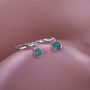 Hoop Earrings With Tibetan Turquoise Charm, thumbnail 1 of 5