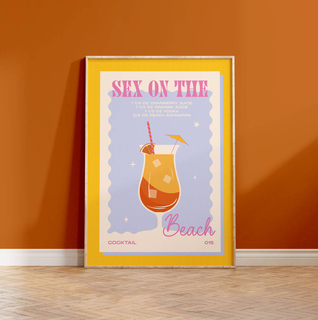 Retro Cocktail Sex On The Beach Print By PROPER GOOD PRINTS