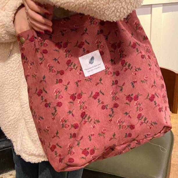 Flower Pattern Large Corduroy Bag Irregular Gradient Printing Colour, 1 of 5
