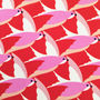 Hot Pink Birds In Flight Women's Scarf, thumbnail 3 of 4
