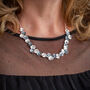 Grey And White Shell Pendant Necklace, thumbnail 1 of 3