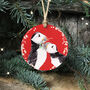 Puffin Bird Wooden Christmas Bauble Hanging Decoration, thumbnail 1 of 5