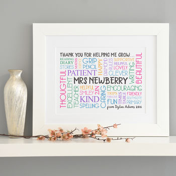 Personalised Thank You Teacher Word Art, 5 of 9
