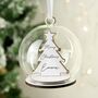 Personalised Wooden Christmas Tree Glass Bauble, thumbnail 1 of 4