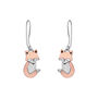 Sterling Silver And Copper Fox Drop Earrings, thumbnail 1 of 5