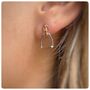 Personalised Sterling Silver And Rose Gold Stirrup Earrings, thumbnail 1 of 8