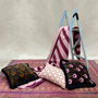 Laurie Check Pink Linen Cushion, thumbnail 4 of 5