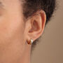 Mixed Metal Huggie Earrings, thumbnail 2 of 5