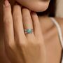 Blue Opal Flower Ring, thumbnail 2 of 6