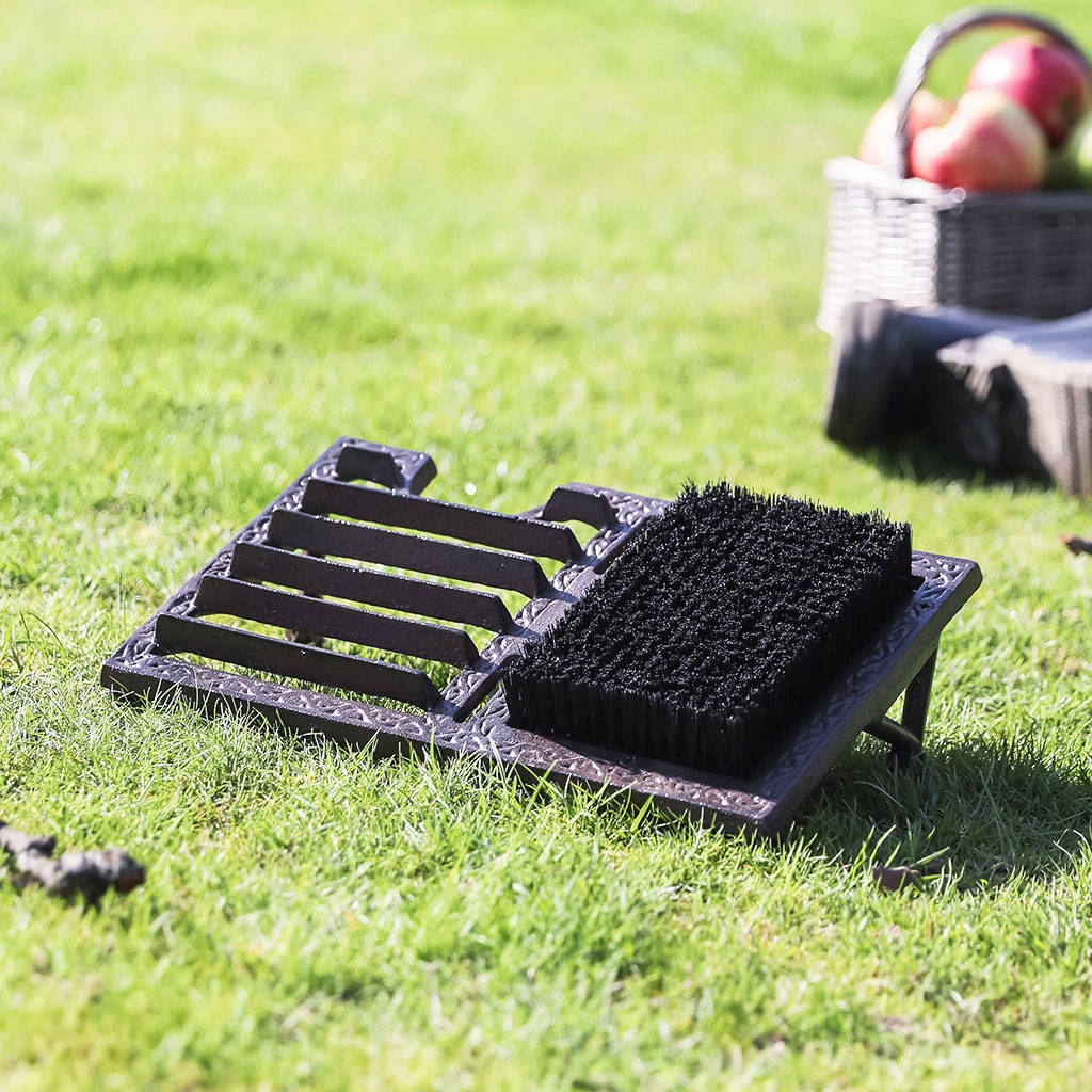 free standing cast iron boot brush and shoe scraper by dibor