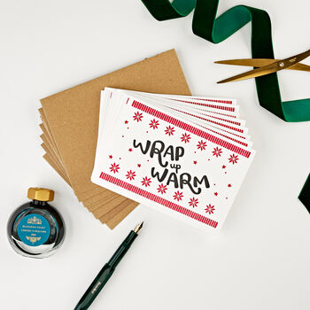 Wrap Up Warm Letterpress Christmas Card Pacl, 2 of 2