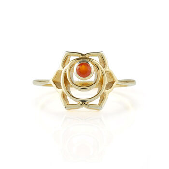 Sacral Chakra Carnelian Ring Silver Or Gold Plated, 7 of 11