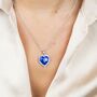 Titanic Blue Heart Zircon Diamond Pendant Necklace, thumbnail 2 of 4