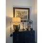 Deimas Lamp, Antique Brass Linen Shade, thumbnail 4 of 4
