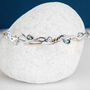 Personalised Blue Topaz And Pearl Hinged Bangle, thumbnail 2 of 7
