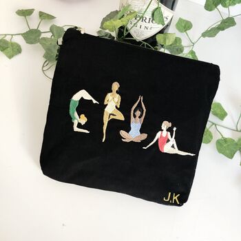 Personalised Yoga Embroidery Make Up Pouch Bag, 2 of 4