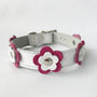 Leather Flower Dog Collar, thumbnail 3 of 9