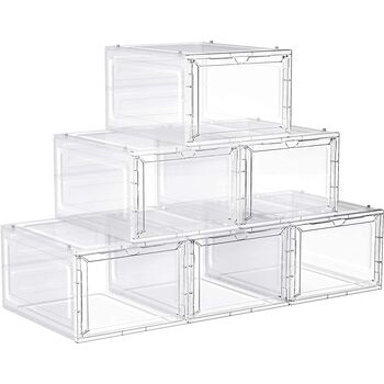 Plastic Shoe Boxes Shoe Storage Organisers Containers, 9 of 12