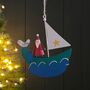 Santa On The High Seas Hanging Christmas Decoration, thumbnail 1 of 2