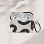 White Swirl Air Pod Case With Keychain, thumbnail 1 of 6
